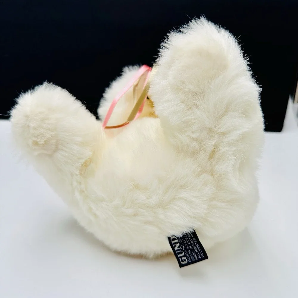 Vintage 1977 Gund Golly Golly White Teddy Bear Plush w/ Rose 10